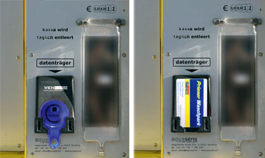 Waschkarte und Kreditschl�sselanh�nger